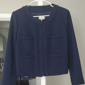 J. Crew Blue Blazer with Cropped Boxy Silhouette